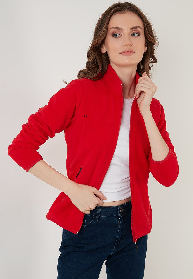 Damen Sweatshirts | LELA SLIM FIT Fleecejacke red/rot - HE50126 Damen Sweatshirts | LELA SLIM FIT Fleecejacke red/rot - HE50126