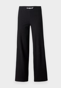 BASIC LOGO WOMAN RIPPED PANTS  - Stoffhose - black