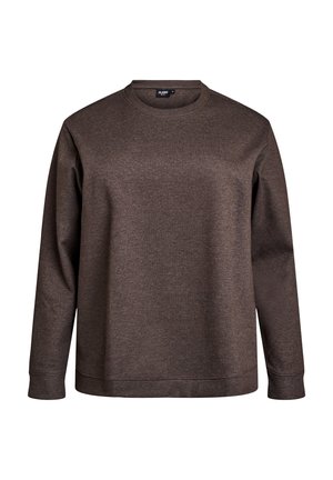 FLASH - MIT RUNDHALSAUSSCHNITT - Long sleeved top - chocolate brown mel
