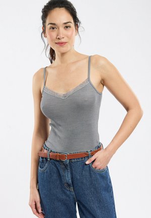 CARACO COL DENTELLE  - Caraco - gris