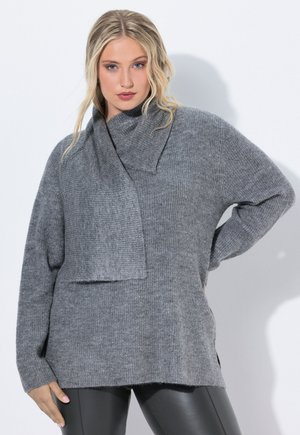 INTEGRATED SCARF SWEATER - Trui - concrete grey