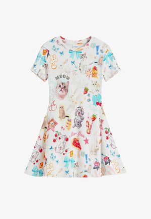 WITH CATS SHORT SLEEVES - Haljina s naramenicama - white