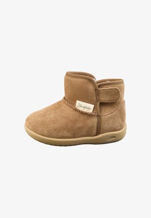 Sterntaler, UNI MIT KLETTVERSCHLUSS TEDDYFLAUSCH LOGO UND RUTSCHFESTE SOHLE UNISEX - Lauflernschuh - braun mel