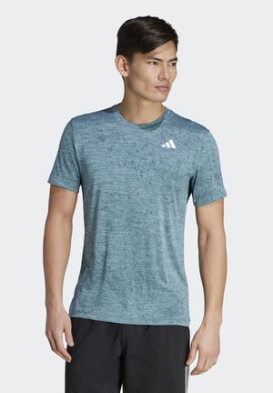 adidas Performance TENNIS FREELIFT - Sport T-Shirt - arctic night/light aqua