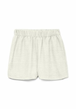 Lichtgrijze, gestructureerde shorts met een elastische tailleband en zijzakken. Relaxte pasvorm, met een eenvoudig, strak ontwerp.