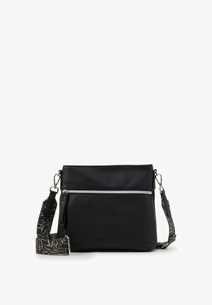 TOM TAILOR, TOM TAILOR BAGS TTORLA M UMHÄNGETASCHE MIT GEWEBEBAND - Umhängetasche - schwarz black