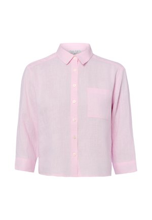 Lichtroze, overhemd met lange mouwen, knopen en een kraag, met een borstzak, gemaakt van lichtgewicht, semi-transparante stof.