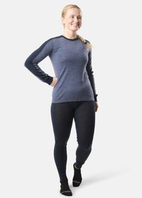 Set di maglia termica e leggings in navy, con maniche lunghe, collo rotondo e polsini a coste. Realizzato in un morbido tessuto elasticizzato per il massimo comfort.