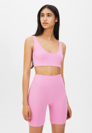 WITH A WIDE WAISTBAND - Szorty - mottled light pink