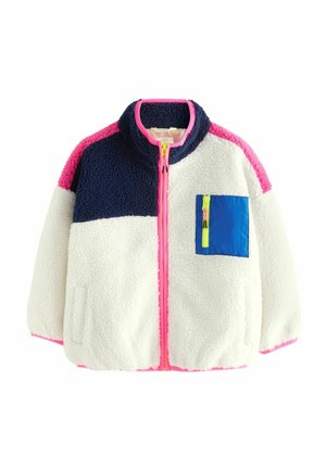 COLOUR BLOCK BORG ZIP THROUGH- REGULAR FIT - Polárdzseki - ecru/white