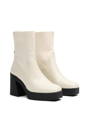 Botines con plataforma - blanco