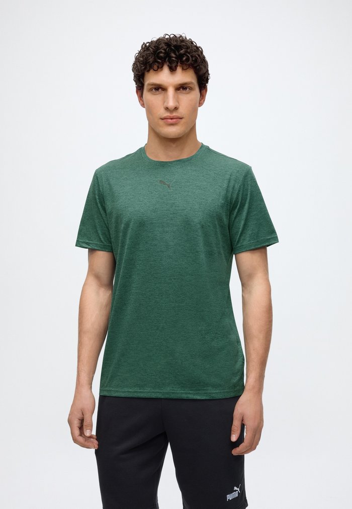 PUMA M TAD ESSENTIALS HEATHER CAT TEE (CF SMALL CAT) - Sports T-shirt - herb garden