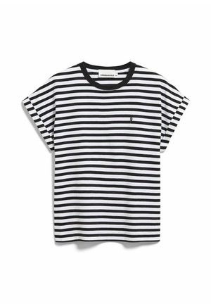 ARMEDANGELS, IDAARA STRIPE - Print T-shirt - white-black