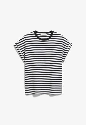 ARMEDANGELS, IDAARA STRIPE - Print T-shirt - white-black