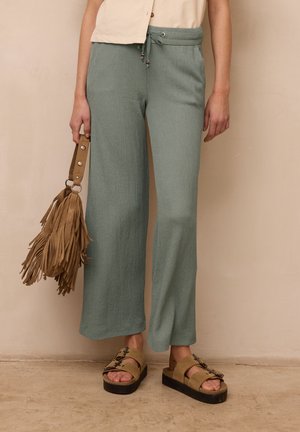 Street One Studio, WIDE LEG HOSE IN CRINKLE CRASH STRUKTUR - Kalhoty - sea spray green