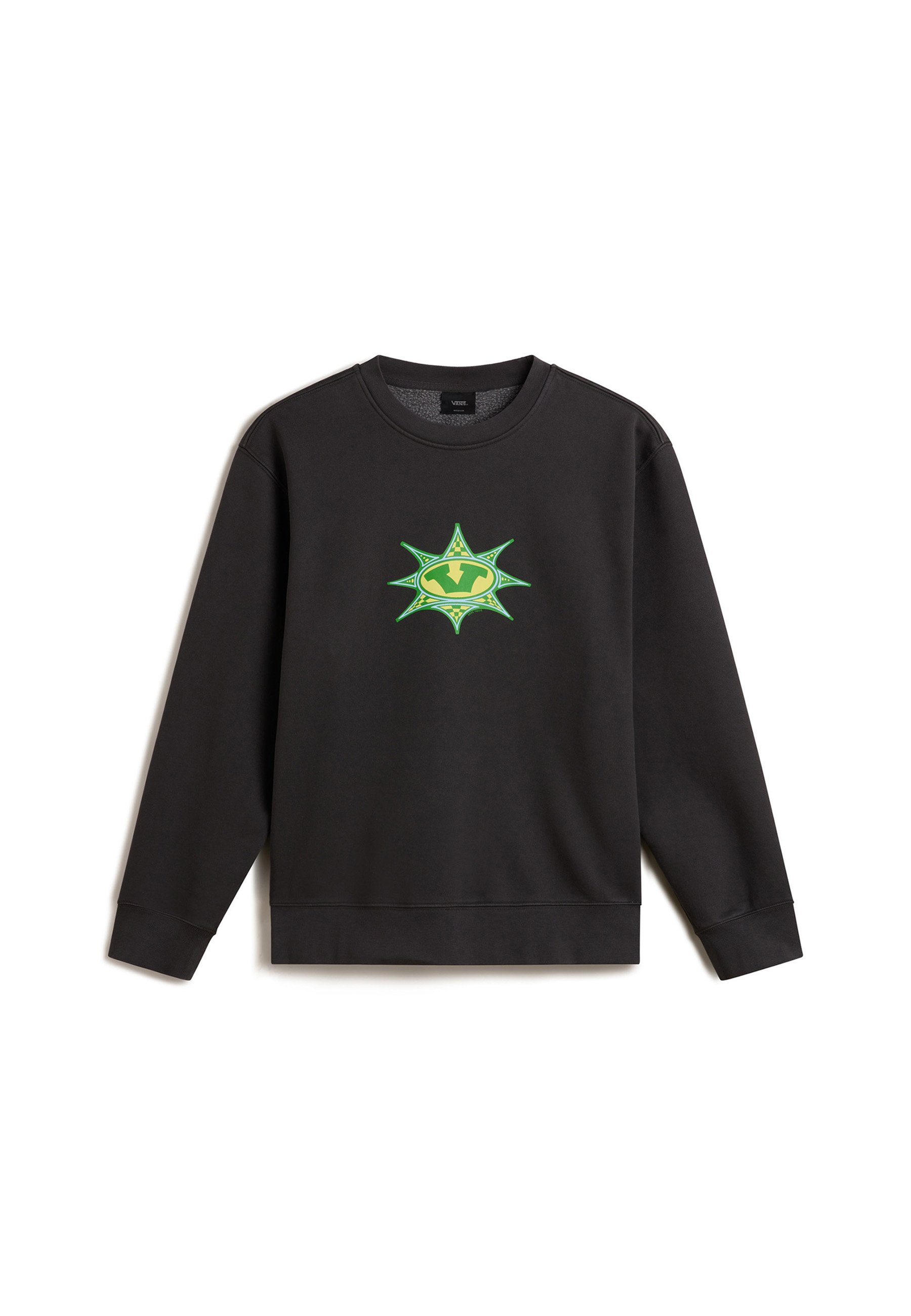 Vans STAR CHECKER CREW NECK - Sweatshirt - black - Zalando
