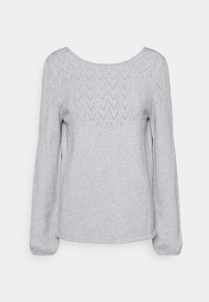 Striktrøje - mottled light grey