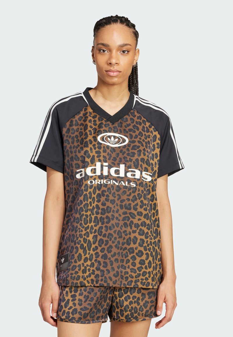 adidas Originals LEO PRINT SATIN - Triko s potiskem - multicolor bronze strata