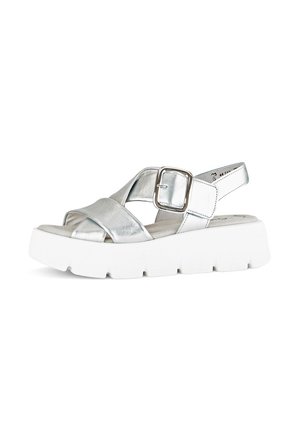 Platform sandals - silber weiss