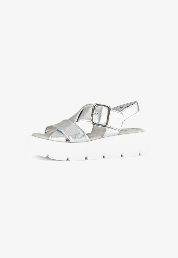 Platform sandals - silber weiss