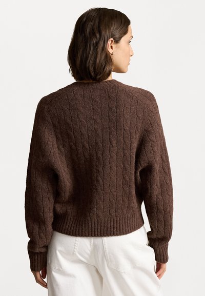 Polo Ralph Lauren CABLE-KNIT WOOL-BLEND CREWNECK SWEATER - Pullover - cedar melange