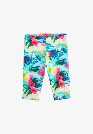 CROPPED STANDARD - Legíny - black  pink  blue floral splat print