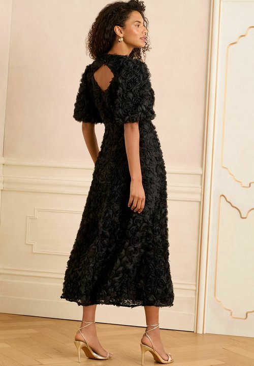 Lipsy EMBROIDERED FLORAL MIDI - Day dress - black white/black - Zalando Lipsy EMBROIDERED FLORAL MIDI - Day dress - black white/black - Zalando