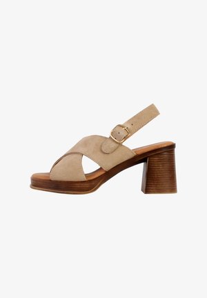 Divine Factory À TALON THE DIVINE FACTORY ALENOA - Sandalen met plateauzool - beige