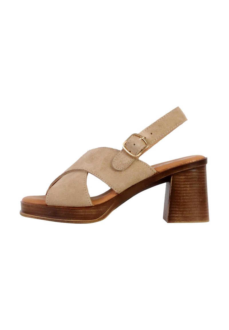 Divine Factory À TALON THE DIVINE FACTORY ALENOA - Sandales à plateforme - beige