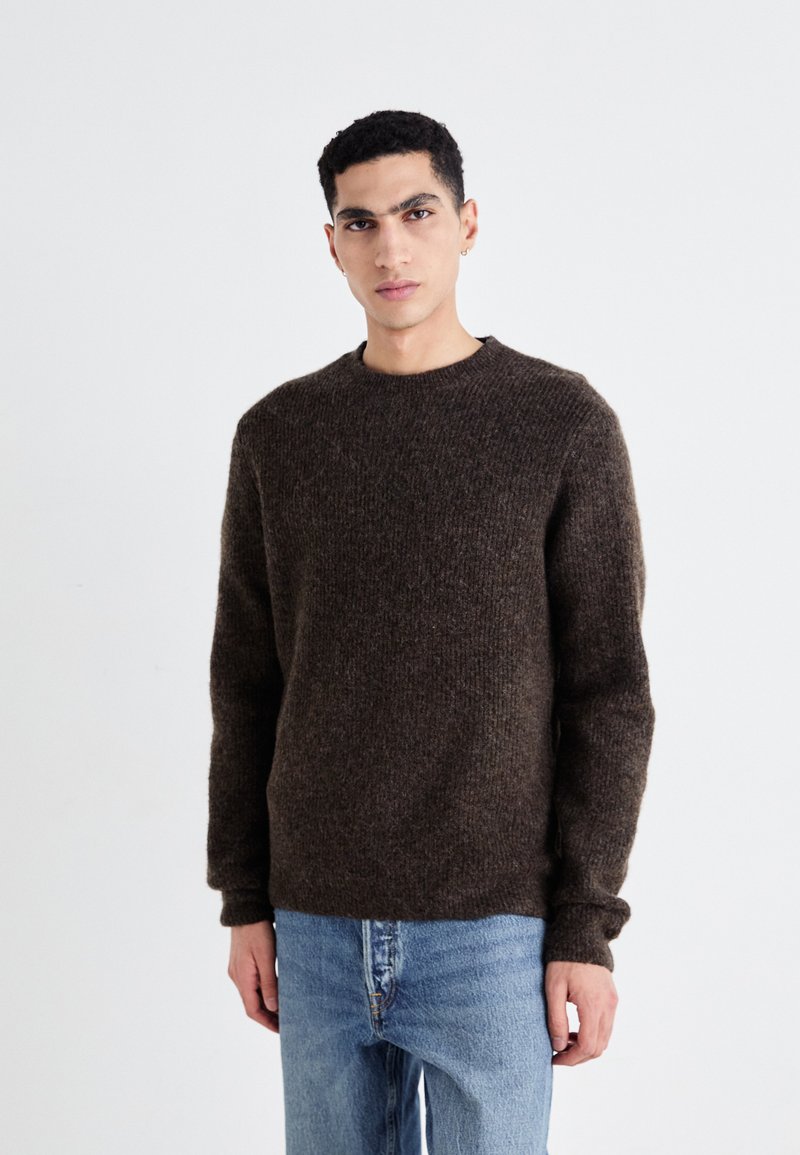 Jack & Jones PREMIUM JPRBLAELIAS CREW NECK  - Jumper - slate black melange