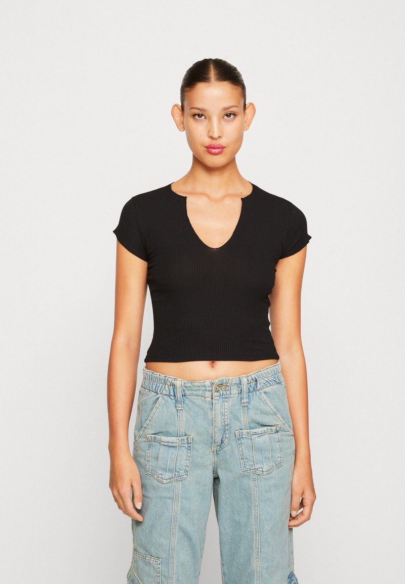BDG Urban Outfitters NOLA NOTCH NECK Basic Tshirt black Zalando.de