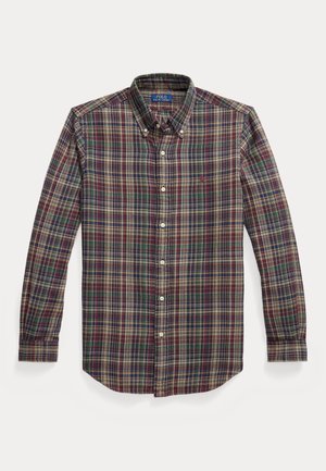 Polo Ralph Lauren CUSTOM FIT PLAID BRUSHED FLANNEL SHIRT - Camicia - wine/khaki