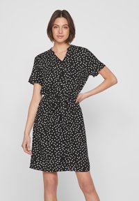 VILA KURZÄRMELIGES - Abito a camicia - black