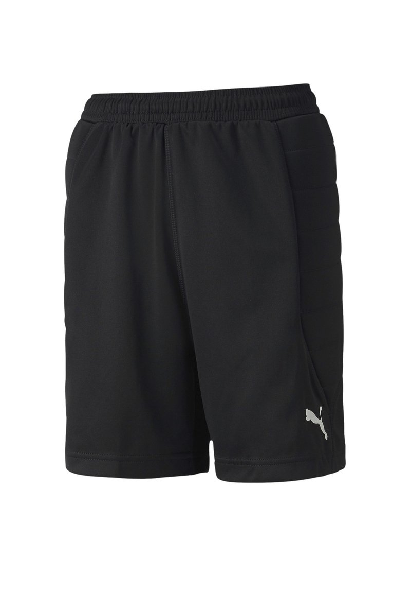 Pantaloni sportivi neri realizzati in tessuto leggero, dotati di un elastico in vita e tasche laterali. Include un logo argento sulla parte inferiore della gamba.