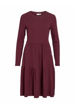 VILA, SHORT DRESS VIHOLLIE LONG SLEEVED - Jumper dress - fig