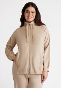 Felpa con zip - beige