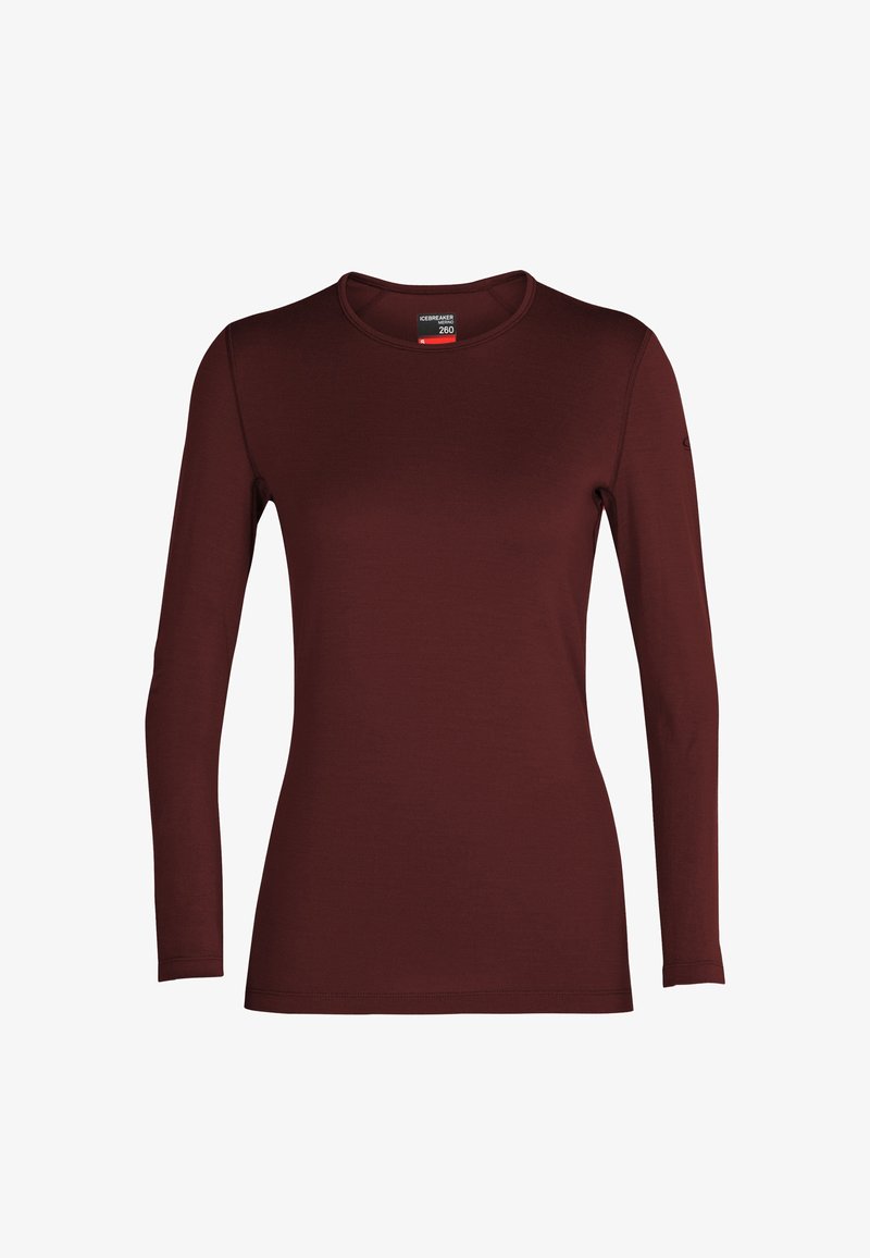 icebreaker W 260 TECH LS CREWE - Maglietta intima - DARK BROWN