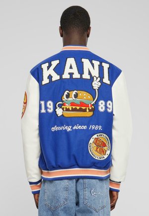 Karl Kani BLOCK PATCH COLLEGE - Bomber Jacket - navy offwhite