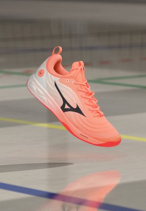 Mizuno, WAVE LUMINOUS ELITE UNISEX - Обувки за волейбол - flamingo coral/carbon/white