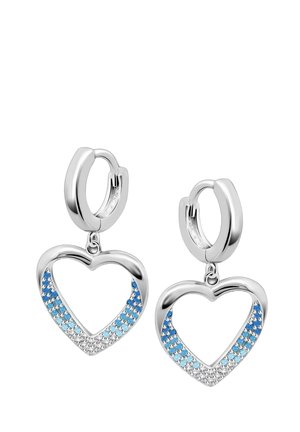 Lotus Silver HERZ - Boucles d'oreilles - silberfarben blau