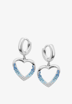 Lotus Silver HERZ - Boucles d'oreilles - silberfarben blau