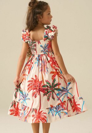 Angel & Rocket, REGULAR FIT - RAE PALM PRINT RUFFLE STRAP DRESS - Päevakleit - white