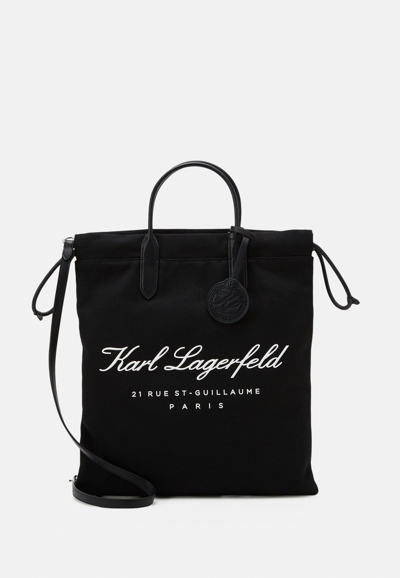 KARL LAGERFELD - HOTEL KARL DRAWSTRING TOTE - Tote bag - black, Enlarge