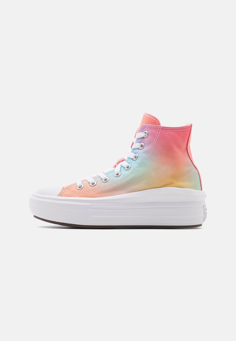 Converse CHUCK TAYLOR ALL STAR MOVE PLATFORM MAJESTIC MERMAIDS - Höga sneakers - lawn flamingo/egret/white