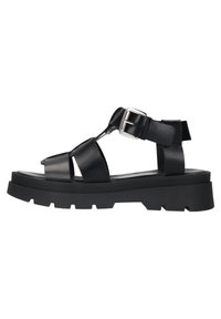 Manfield - Sandalen met plateauzool - schwarz Miniatuurafbeelding 1