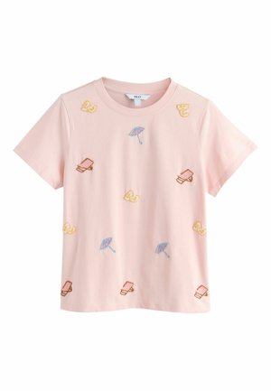 Next, REGULAR FIT - EMBELLISHED DECKCHAIR SHORT SLEEVE CREW NECK T-SHIRT . - Tričko s potlačou - pink