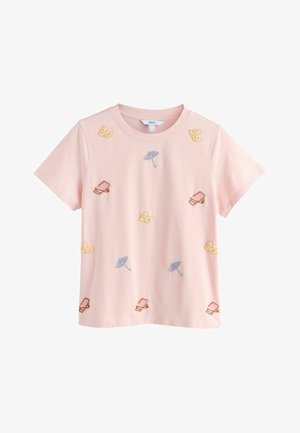 Next, REGULAR FIT - EMBELLISHED DECKCHAIR SHORT SLEEVE CREW NECK T-SHIRT . - T-Shirt print - pink