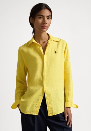CLASSIC FIT LINEN SHIRT - Button-down blouse - yellow