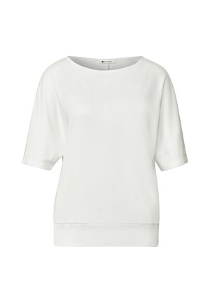 Street One, BASIC SHIRT MIT BOAT NECK UND ELASTIKBUND - T-shirt basique - off white