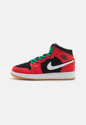 AIR 1 MID SE UNISEX - Scarpe da basket - black/fire red/white/malachite